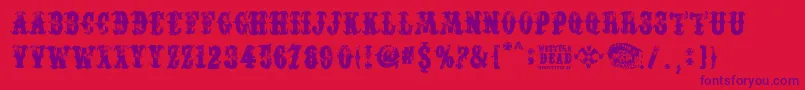 WesternDead Font – Purple Fonts on Red Background