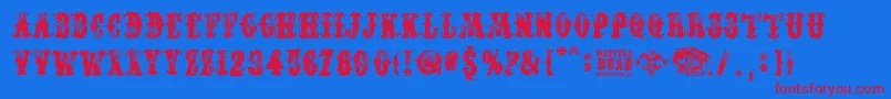 WesternDead Font – Red Fonts on Blue Background