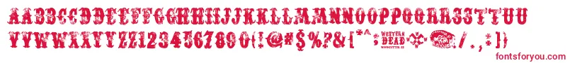 WesternDead Font – Red Fonts on White Background