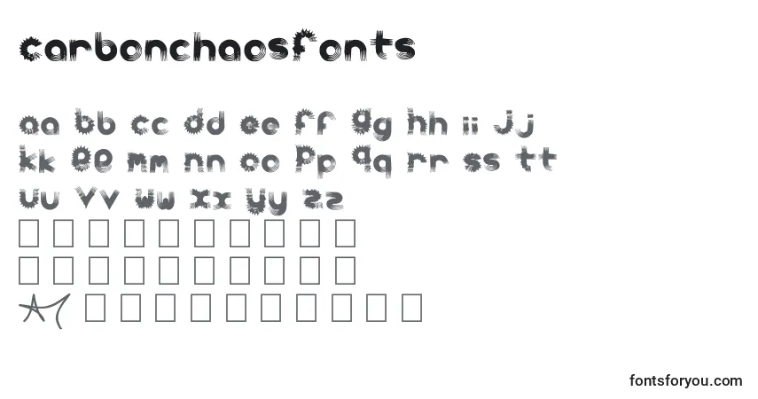 Czcionka CarbonchaosFonts – alfabet, cyfry, specjalne znaki