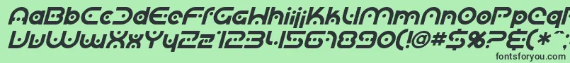 Шрифт SfPlanetaryOrbiterItalic – чёрные шрифты на зелёном фоне