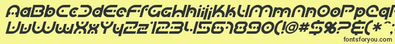 Шрифт SfPlanetaryOrbiterItalic – чёрные шрифты на жёлтом фоне