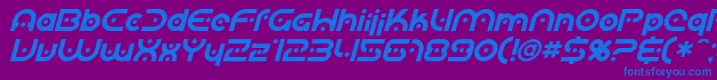 Czcionka SfPlanetaryOrbiterItalic – niebieskie czcionki na fioletowym tle
