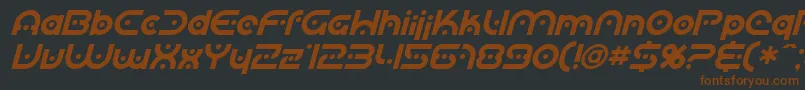 SfPlanetaryOrbiterItalic-fontti – ruskeat fontit mustalla taustalla