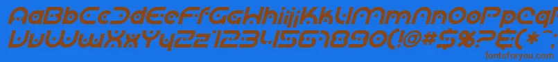 Czcionka SfPlanetaryOrbiterItalic – brązowe czcionki na niebieskim tle