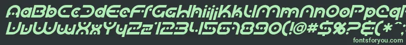 SfPlanetaryOrbiterItalic-fontti – vihreät fontit mustalla taustalla