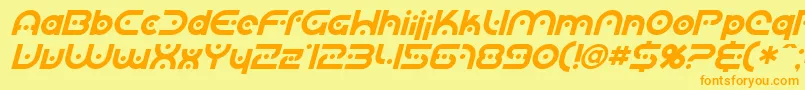 SfPlanetaryOrbiterItalic Font – Orange Fonts on Yellow Background