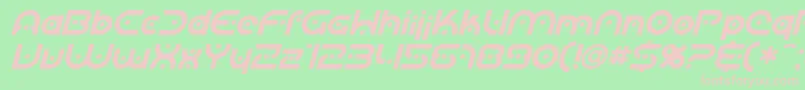 SfPlanetaryOrbiterItalic Font – Pink Fonts on Green Background