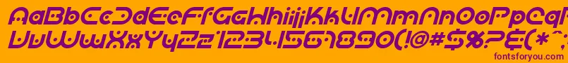 SfPlanetaryOrbiterItalic Font – Purple Fonts on Orange Background
