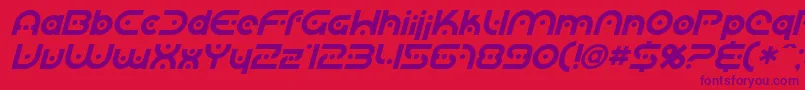 fuente SfPlanetaryOrbiterItalic – Fuentes Moradas Sobre Fondo Rojo