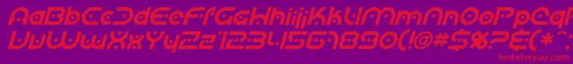 SfPlanetaryOrbiterItalic-Schriftart – Rote Schriften auf violettem Hintergrund