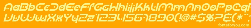 SfPlanetaryOrbiterItalic Font – Yellow Fonts on Orange Background