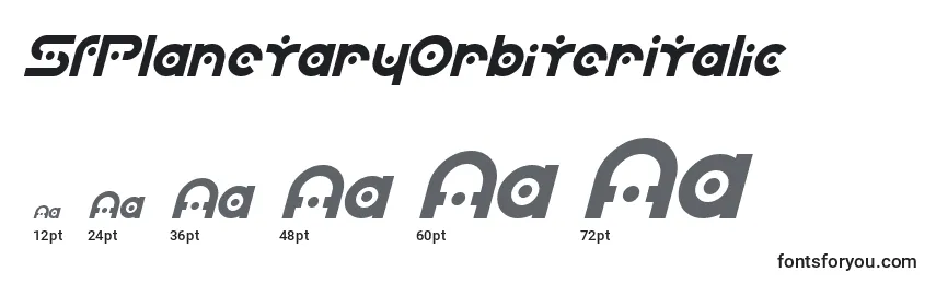 SfPlanetaryOrbiterItalic Font Sizes
