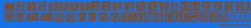 MorrisInitialen Font – Brown Fonts on Blue Background