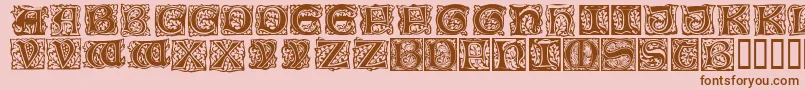 MorrisInitialen Font – Brown Fonts on Pink Background