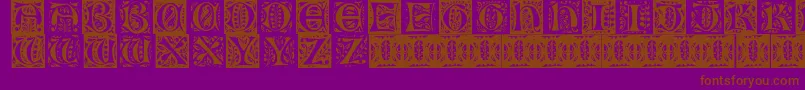 Gothic Leaf-Schriftart – Braune Schriften auf violettem Hintergrund