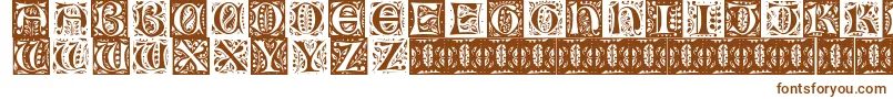 Gothic Leaf-fontti – ruskeat fontit valkoisella taustalla