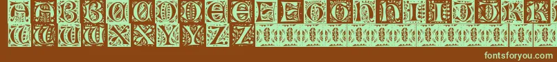 Gothic Leaf Font – Green Fonts on Brown Background