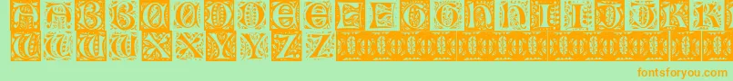 Gothic Leaf Font – Orange Fonts on Green Background