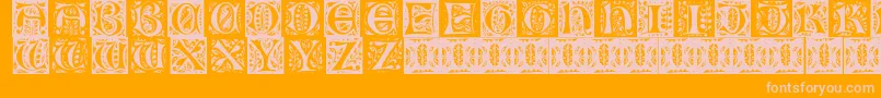 フォントGothic Leaf – オレンジの背景にピンクのフォント