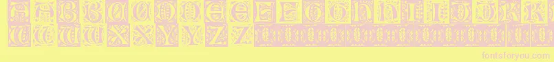 Gothic Leaf-Schriftart – Rosa Schriften auf gelbem Hintergrund