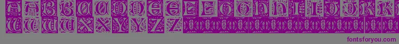 フォントGothic Leaf – 紫色のフォント、灰色の背景