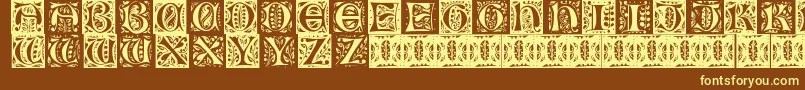 Gothic Leaf-fontti – keltaiset fontit ruskealla taustalla