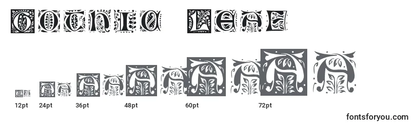 Размеры шрифта Gothic Leaf