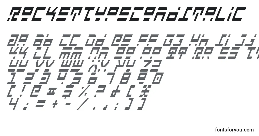 Schriftart RocketTypeCondItalic – Alphabet, Zahlen, spezielle Symbole