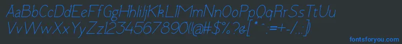 TomskItalic Font – Blue Fonts on Black Background