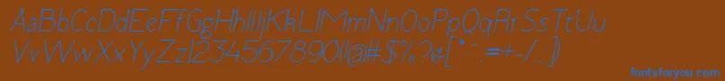 TomskItalic Font – Blue Fonts on Brown Background