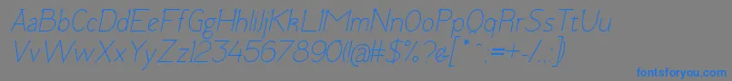 Weitere Informationen zur TomskItalic-Schriftart TomskItalic-Schriftart – Blaue Schriften auf grauem Hintergrund