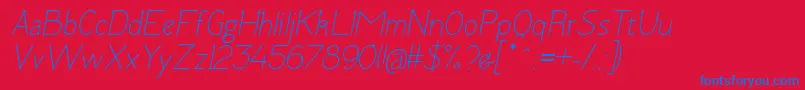 TomskItalic Font – Blue Fonts on Red Background