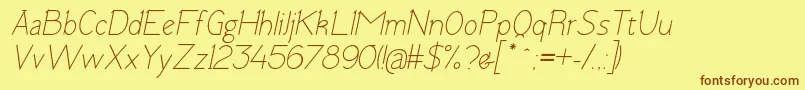 TomskItalic Font – Brown Fonts on Yellow Background