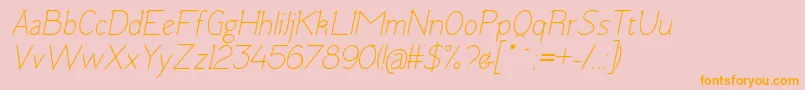 TomskItalic Font – Orange Fonts on Pink Background