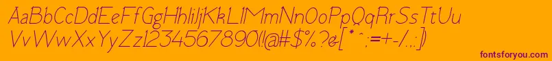 TomskItalic Font – Purple Fonts on Orange Background