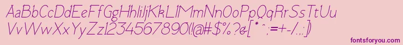 TomskItalic Font – Purple Fonts on Pink Background