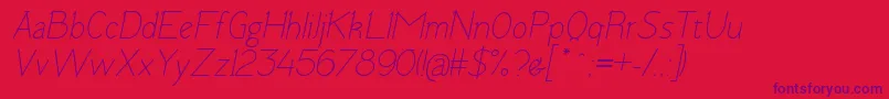 TomskItalic Font – Purple Fonts on Red Background