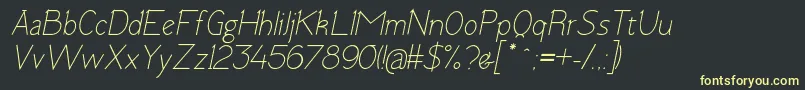 TomskItalic Font – Yellow Fonts on Black Background