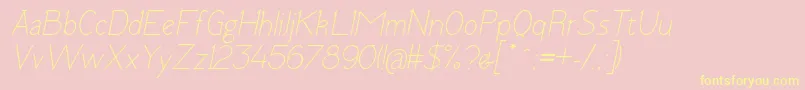 TomskItalic Font – Yellow Fonts on Pink Background