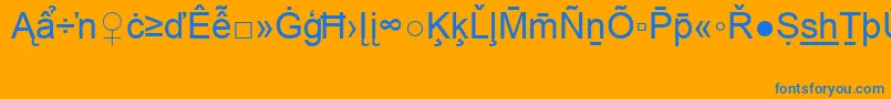 フォントArialSpecialG2 – オレンジの背景に青い文字