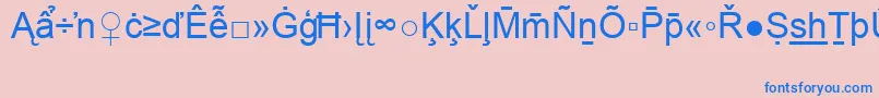 フォントArialSpecialG2 – ピンクの背景に青い文字