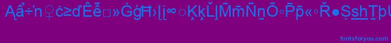 フォントArialSpecialG2 – 紫色の背景に青い文字