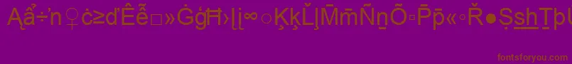 ArialSpecialG2-fontti – ruskeat fontit violetilla taustalla