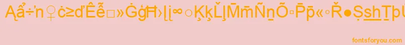 フォントArialSpecialG2 – オレンジの文字がピンクの背景にあります。