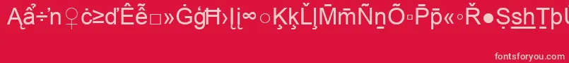 フォントArialSpecialG2 – 赤い背景にピンクのフォント