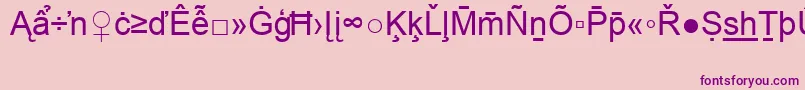 フォントArialSpecialG2 – ピンクの背景に紫のフォント