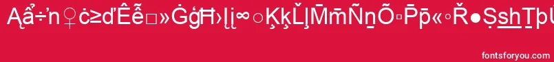 ArialSpecialG2-fontti – valkoiset fontit punaisella taustalla