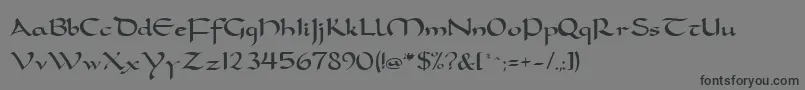 フォントFeatherquillMedium – 黒い文字の灰色の背景