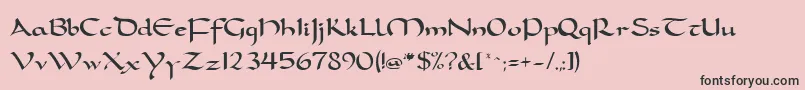 Шрифт FeatherquillMedium – чёрные шрифты на розовом фоне